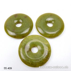 Jade Serpentine olive, Donut 4 cm