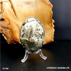 Oeuf Pyrite du Pérou 7 cm. Pièce unique 377 grammes