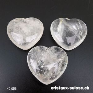 Coeur Cristal de Roche 4,2 x 4 x 1,5 cm. Qual. AB, Offre Spéciale