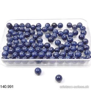 Saphir bleu-gris foncé, boule percée 3,8 à 4,2 mm