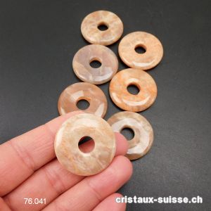 Pierre de Lune beige-Chocolat de Tanzanie, Donut 3 cm