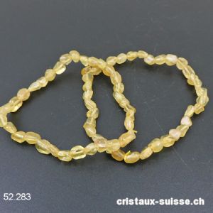 Bracelet Apatite jaune 5 à 7 mm, élastique 19 cm. Taille L