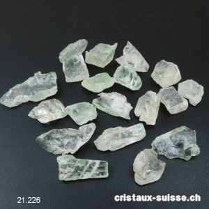 Hiddénite brute - Kunzite verte claire, 1 à 2 cm. OFFRE SPECIALE