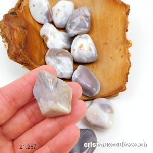 Agate Botswana gris-beige-rose 3 à 4 cm / 18 à 25 grammes. Taille L-XL. OFFRE SPECIALE