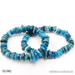 Bracelet Apatite bleue, élastique 17,5 cm. Taille SM