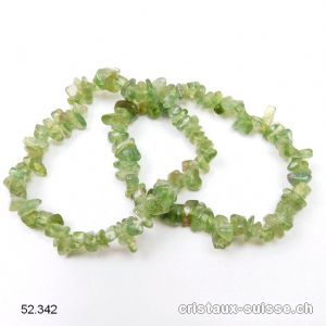 Bracelet Apatite verte, élastique 18 - 18,5 cm. Taille M