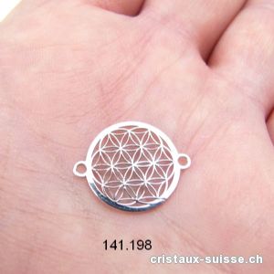 Fleur de Vie, intercalaire en argent 925, 2 oeillets