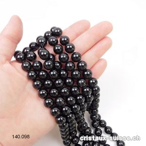 Rang Tourmaline noire 10 mm / 38 cm, env. 38 boules