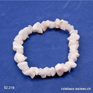 Bracelet Manganocalcite rose claire, élastique 17 cm. Taille SM