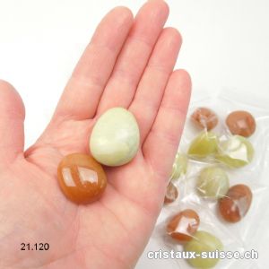 1 x Aventurine orange et 1 x Jade Serpentine 2 à 3 cm. OFFRE SPECIALE