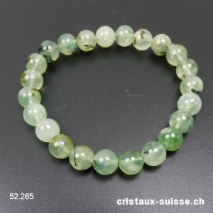 Bracelet Préhnite verte avec épidote 8-8,5 mm / 18 cm. Taille M