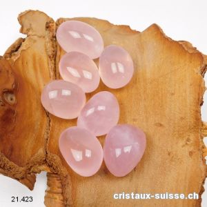 Quartz rose rond 2,5 - 3,5 cm / 18 à 24 grammes. Taille L. Qualité A. OFFRE SPECIALE