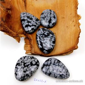 Obsidienne Flocons de Neige plate 3,5 - 4 cm. Taille L. 