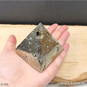 Pyramide Pyrite du Pérou, base 6,3 cm x H. 6 cm. Pièce unique 407 grammes