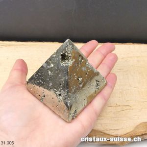 Pyramide Pyrite du Pérou, base 6,3 cm x H. 6 cm. Pièce unique 407 grammes