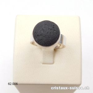 Bague Pierre de Lave Massive en argent 925. T. 55