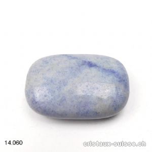 Quartz bleu, pierre anti-stress rectangulaire 4,5 x 3 cm