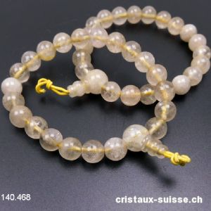 Bracelet Rutile Quartz 8 mm / 17 cm. OFFRE SPECIALE