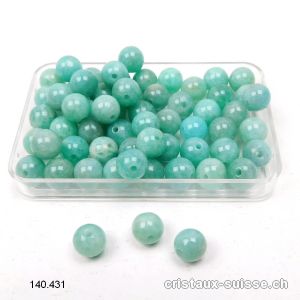 Amazonite, boule percée 6,5 - 7 mm. Jolie qualité