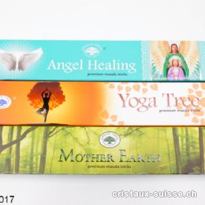 3 Boîtes - Bâtons Encens MOTHER EARTH - YOGA TREE - ANGEL HEALING. Offre Spéciale