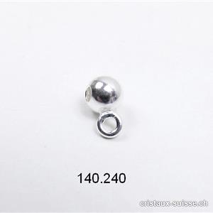 Boule intercalaire 4 mm avec oeillet fermé en argent 925. Offre Spéciale
