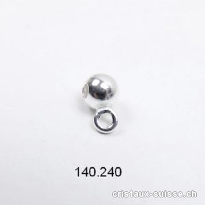 Boule intercalaire 4 mm avec oeillet fermé en argent 925. Offre Spéciale