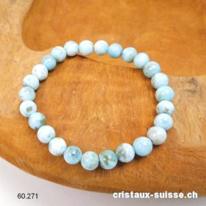 Bracelet Larimar bleu-vert 7 mm / 18,5 cm. Offre Spéciale