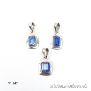 Pendentif Cyanite bleue 1,5 cm en argent 925