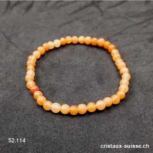 Bracelet Aventurine orange 4,5 mm, élastique 17 cm. Taille S