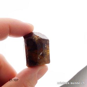 Tourmaline brune - Dravite, biterminée brute 2,7 - 3 cm / 24 à 27 grammes