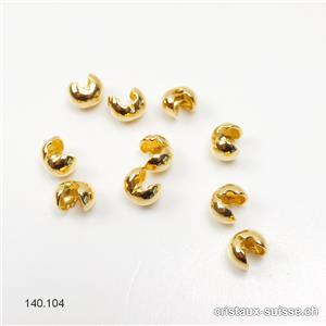 1 x Boule cache-noeud à pincer SANS oeillet 5 mm, argent 925 doré