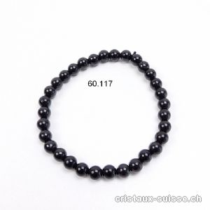 Bracelet Tourmaline noire 6-6,5 mm / 18 cm. Taille M