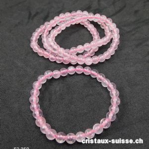 Bracelet Quartz Rose clair 6 mm, élastique 17,5 cm. Taille SM. OFFRE SPECIALE