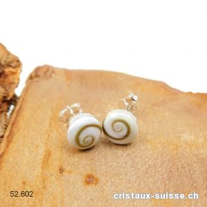 Clous d'oreilles Oeil de Sainte Lucie 8 mm, argent 925