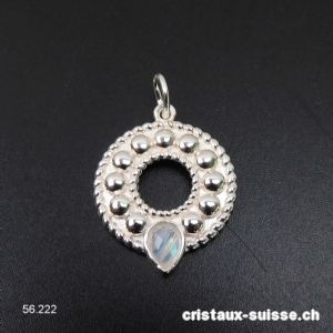 Pendentif Pierre de Lune arc-en-ciel en argent 925