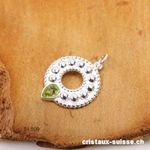 Pendentif Péridot - Olivine facetté en argent 925