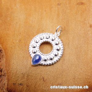 Pendentif Cyanite bleue en argent 925. Pièce unique