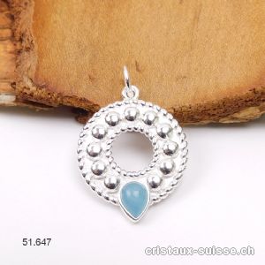 Pendentif Aigue-Marine en argent 925