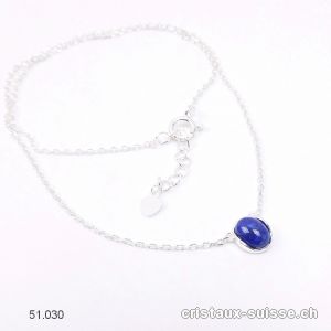 Pendentif Lapis-lazuli avec chaîne en argent 925. Réglable 41 - 44 cm