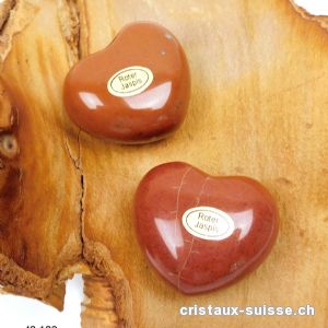 Coeur Jaspe rouge 4,5 x 4 x 2,3 cm, bombé. Offre Spéciale