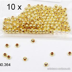 10 x Perles intercalaires ou cosses à écraser 2 mm Argent 925 plaqué or