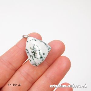 Pendentif Agate des Arbres avec boucle en argent 925. Pièce unique