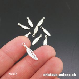 Charm Plume plate en argent 925, 18 mm