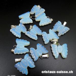 Pendentif Opalite - Opaline PAPILLON  avec boucle métal  2 x 1,7 cm