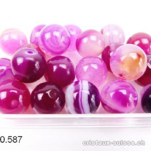 Agate rose pink, boule percée 8 - 8,5 mm. Offre Spéciale