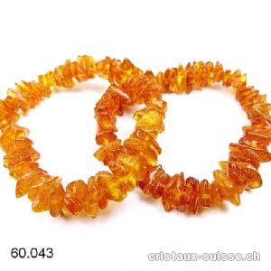 Bracelet Ambre de la Baltique 8 - 12 mm, élastique 18 - 19 cm. Taille M