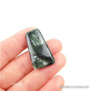 Séraphinite de Sibérie, polygone 3,3 x 1,8 x ép. 0,6 cm. Pièce unique