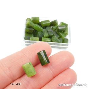 Jade Canada, tube facetté 9 - 10 x 6 - 7 mm