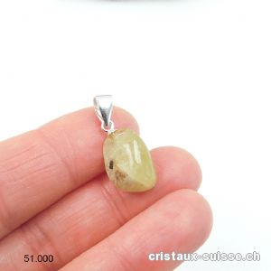 Pendentif Brazilianite 12 à 17 mm en argent 925. RARETÉ