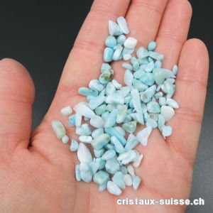 15 grammes Larimar, Granulés XS env.  2 à 10 mm. Offre Spéciale